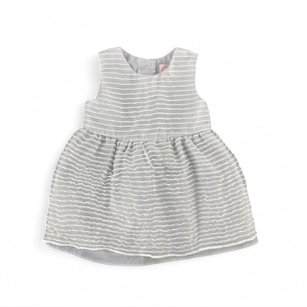 Silver and white striped Wonder Nation baby dress with bloomers size 3-6 months